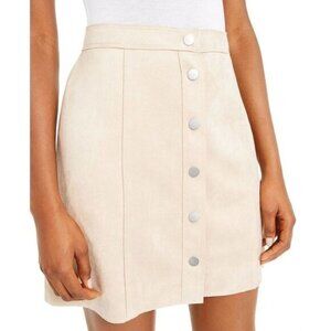 Bar Iii Women's Faux-Suede‎ Button-Front Mini Skirt Size 4